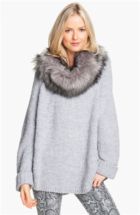 michael kors faux fur poncho sweater|Amazon.com: Michael Kors Poncho.